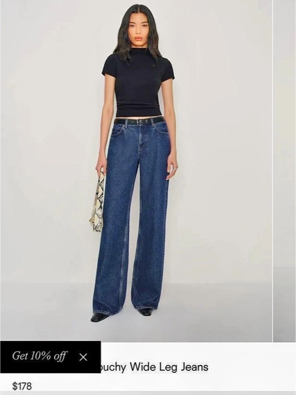 Reformation Cary Low Rise Slouchy Wide Leg Jeans Wide Leg Jeans in Blue Waist 27